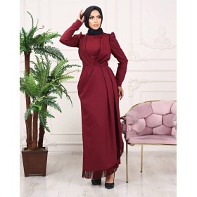 106935 TOPTAN BORDO ABİYE