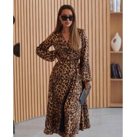 114152 TOPTAN LEOPAR ELBİSE