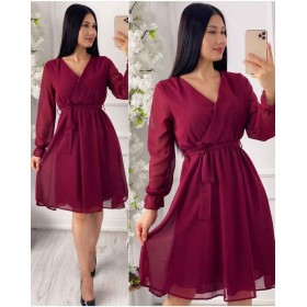 139115 TOPTAN BORDO ELBİSE