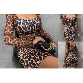 144882 TOPTAN LEOPAR ELBİSE