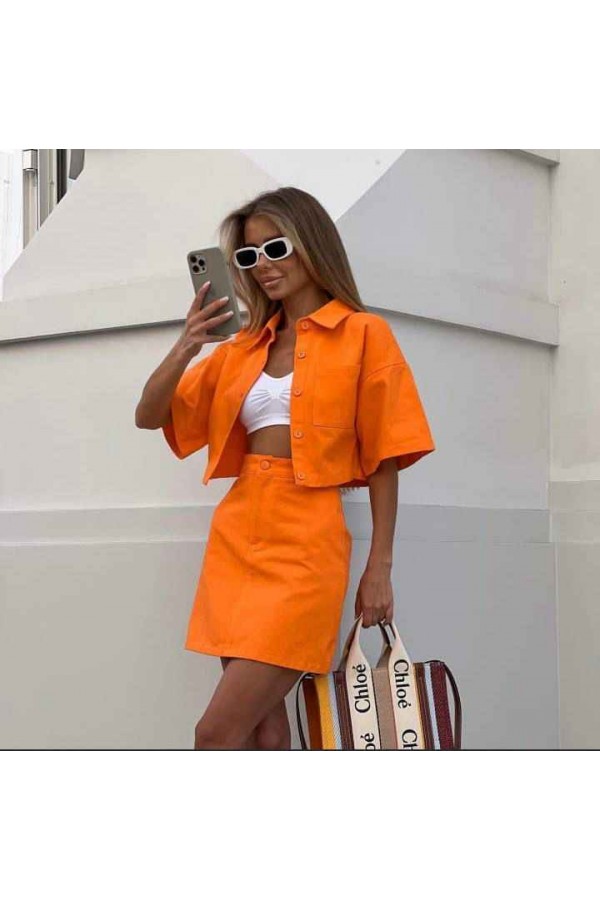 148418 orange Skirt