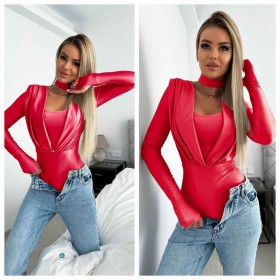 151840 TOPTAN KIRMIZI BODYSUIT