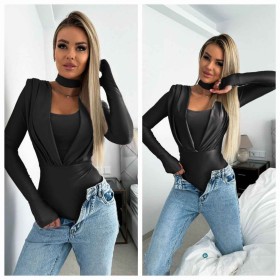 151842 TOPTAN SİYAH BODYSUIT