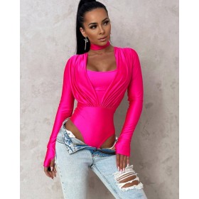 153816 TOPTAN FUŞYA BODYSUIT