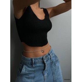 157149 TOPTAN SİYAH CROP