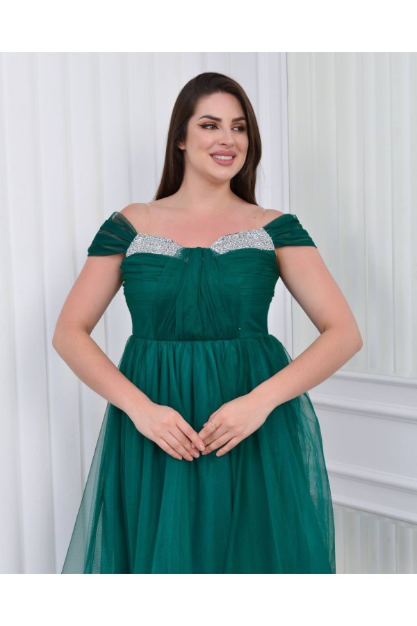 181035 Изумрудно-зеленый Вечернее платье