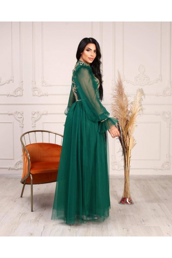 181042 Изумрудно-зеленый Вечернее платье