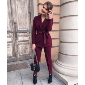 203643 TOPTAN BORDO PANTOLON TAKIM