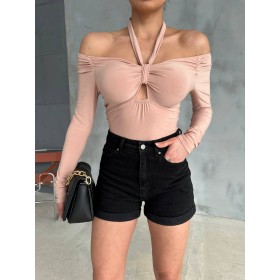 206684 TOPTAN BEJ BODYSUIT