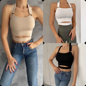 206840 TOPTAN SİYAH CROP