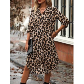 211615 TOPTAN LEOPAR ELBİSE