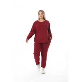 212443 TOPTAN BORDO EŞOFMAN TAKIM