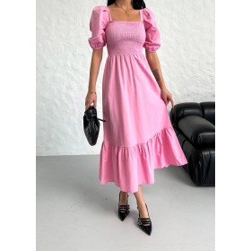 216591 TOPTAN PEMBE ELBİSE