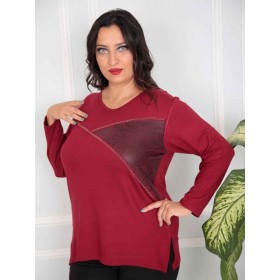 217802 TOPTAN BORDO BLUZ