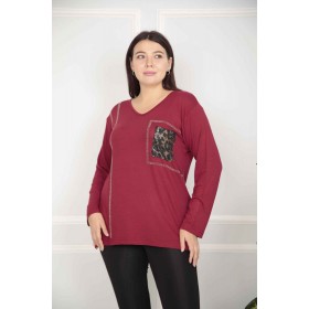 217826 TOPTAN BORDO BLUZ