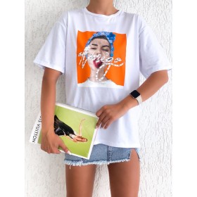 92310 TOPTAN BASKILI TSHIRT