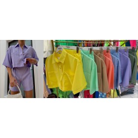 93399 أزرق shorts suit.